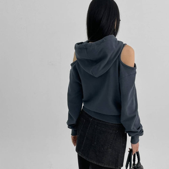 Pull court à la mode pour femmes avec des manches découpées Chic & Stil
