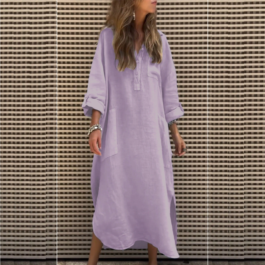 Casual shirt dress for women with button closure and practical pockets Lune London