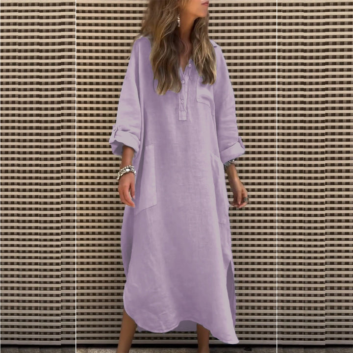 Casual shirt dress for women with button closure and practical pockets Lune London