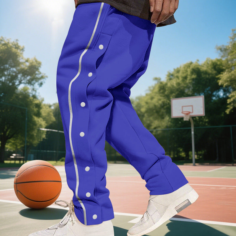 Men's sporty jogger pants with side snap buttons and elastic waist Lune London