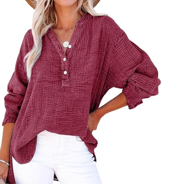 Femme Chemise oversize décontractée avec patte de boutonnage Chic und Stil