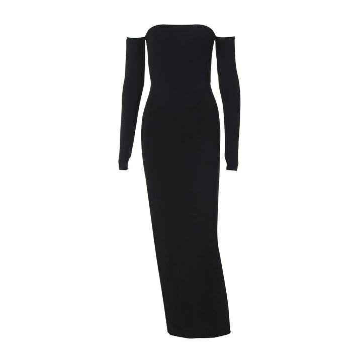 Ladies Elegant long dress with off-shoulder design and long sleeves Lune London