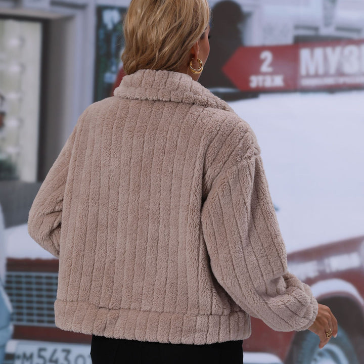 Women's Short Cozy Jacket with Applied Pockets Lune London