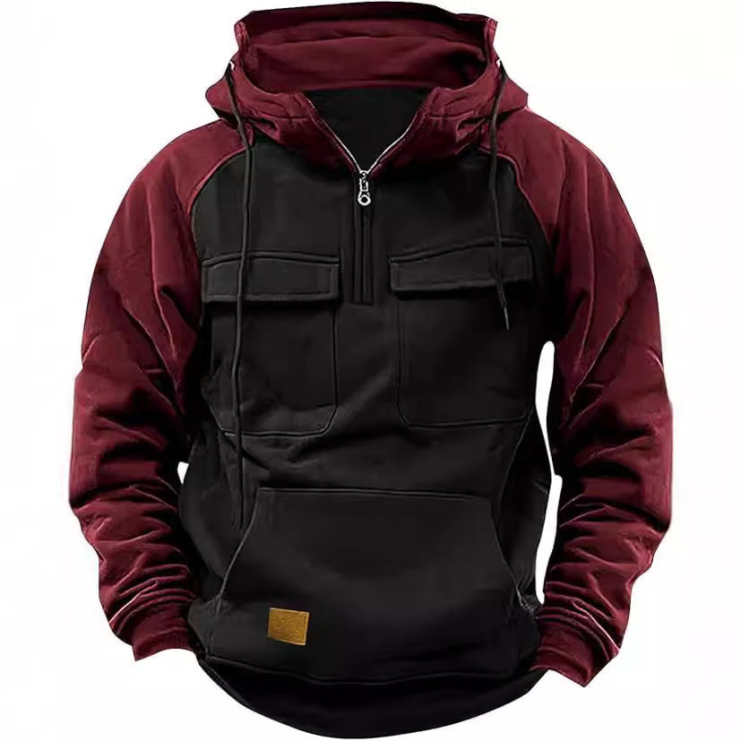 Men's sporty cotton hoodie with practical pockets Lune London