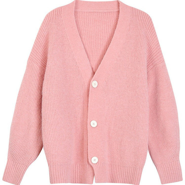 Women casual cardigan with V-neck and large buttons Lune London
