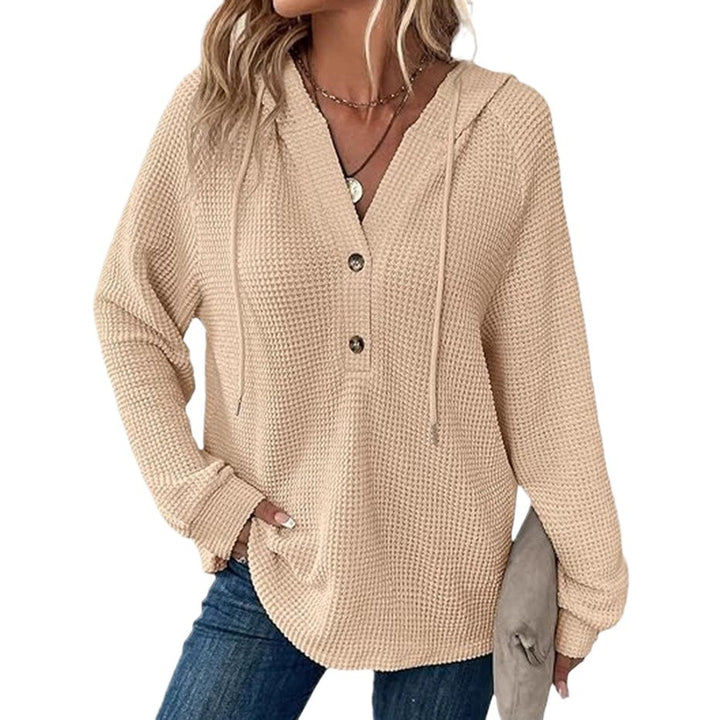 Ladies hooded sweatshirt in waffle texture Lune London