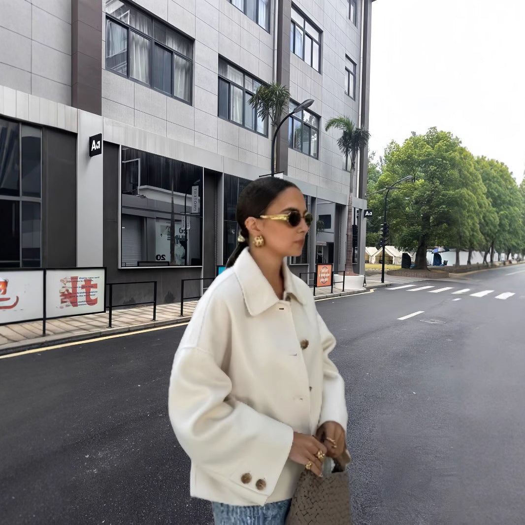 Fashionable short jacket for ladies with elegant button details Lune London