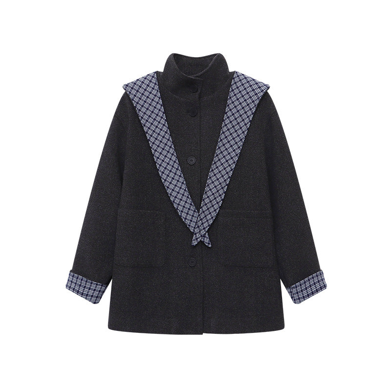 Women's fashionable transitional jacket with checked accents Chic & Stil