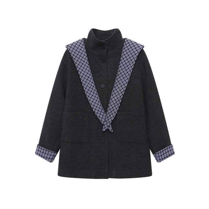 Women's fashionable transitional jacket with checked accents Chic & Stil