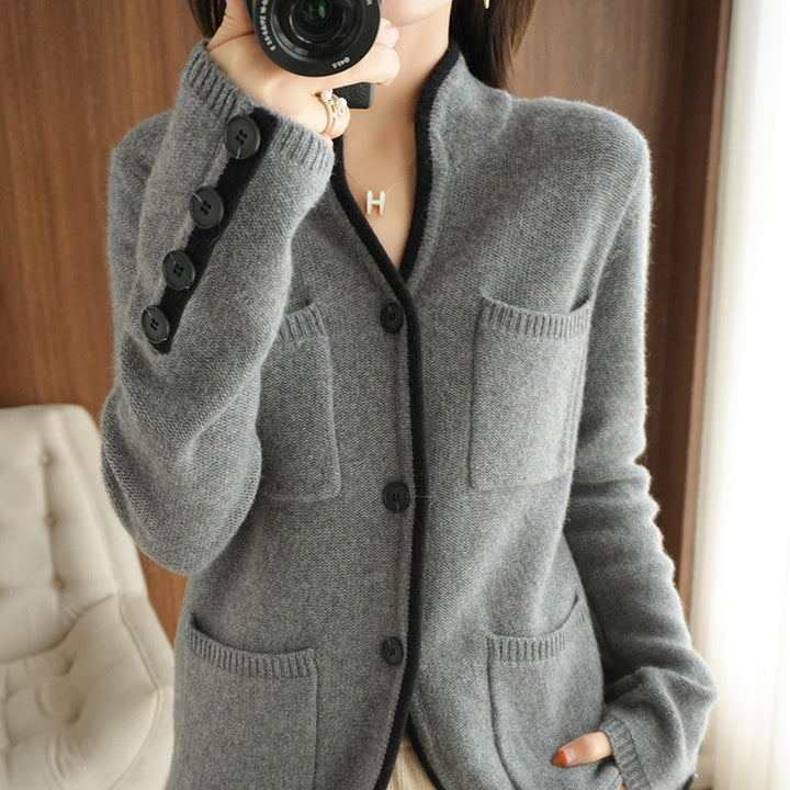 Wool knit jacket for women with high-quality wool and practical pockets Lune London