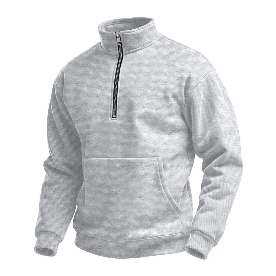 Women Stand Collar Sweater with Zipper and High-Quality Cotton Blend Chic & Stil