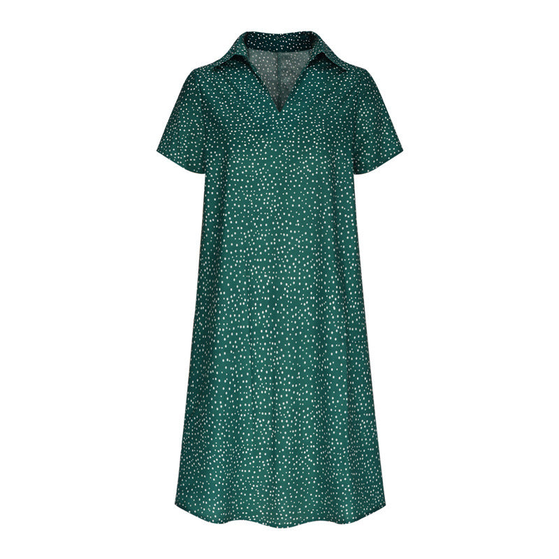 Shirt dress for ladies with polo collar and lightweight breathable fabric Lune London