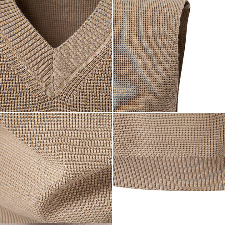 Men's Sleeveless Pullover In Textured Design Lune London