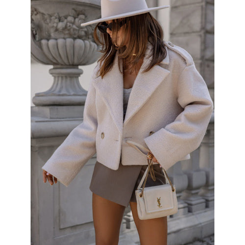 Women Textured Double-Breasted Blazer Comfortable Lune London