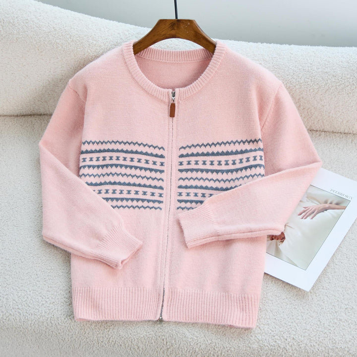 Cardigan femme avec fermeture éclair élégante et motif graphique Chic & Stil