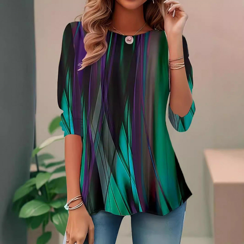 Blouse for women with abstract pattern and relaxed fit Lune London