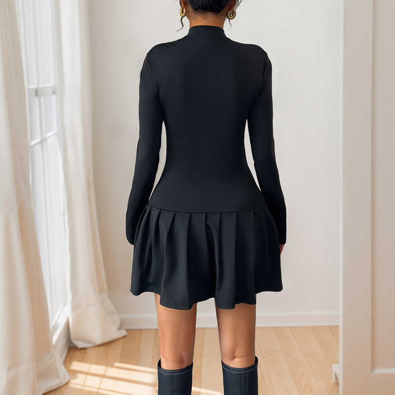 Robe enveloppante à la mode pour femmes avec col montant élégant et détails de boutons décoratifs Chic & Stil