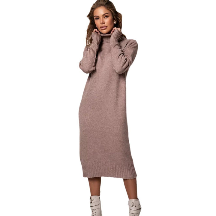 Robe tricotée pour femme avec col roulé et coupe décontractée Chic & Stil
