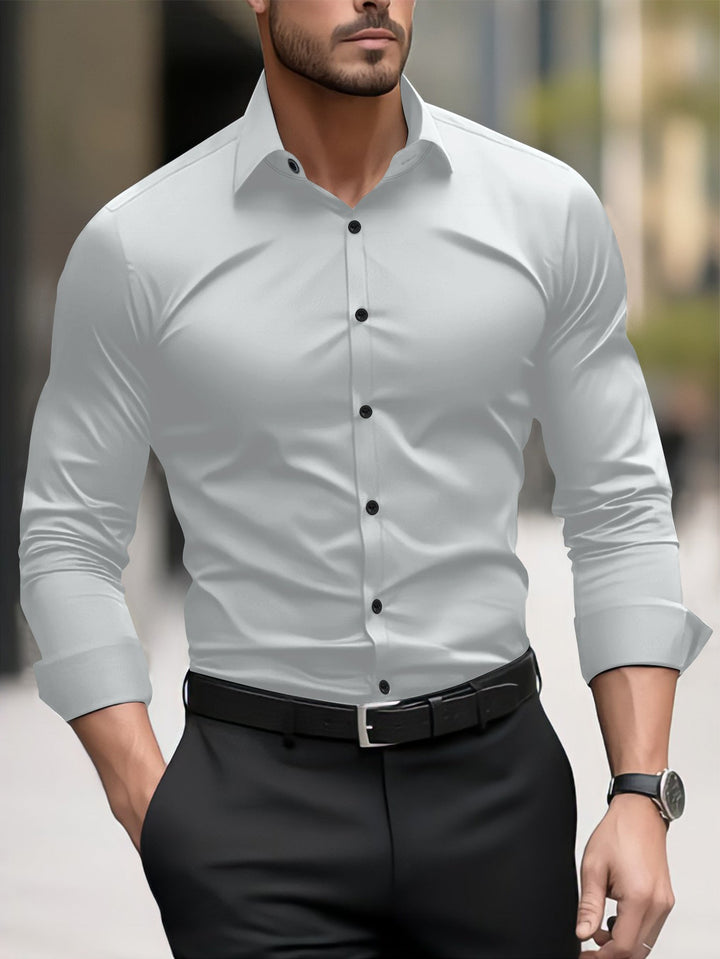 Men's Slim-Fit Long Sleeve Shirt with Modern Cut and Elegant Accents Lune London