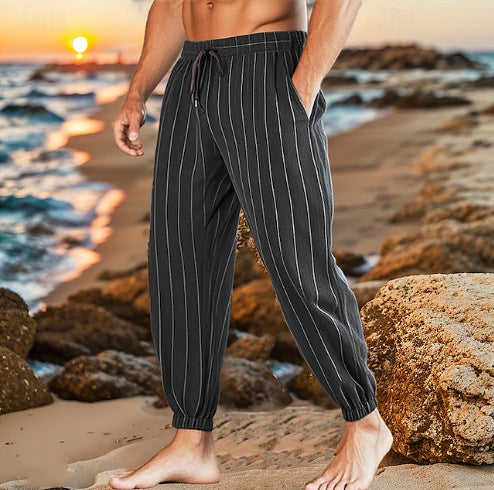 Casual beach pants for men with elastic waistband and side pockets Lune London