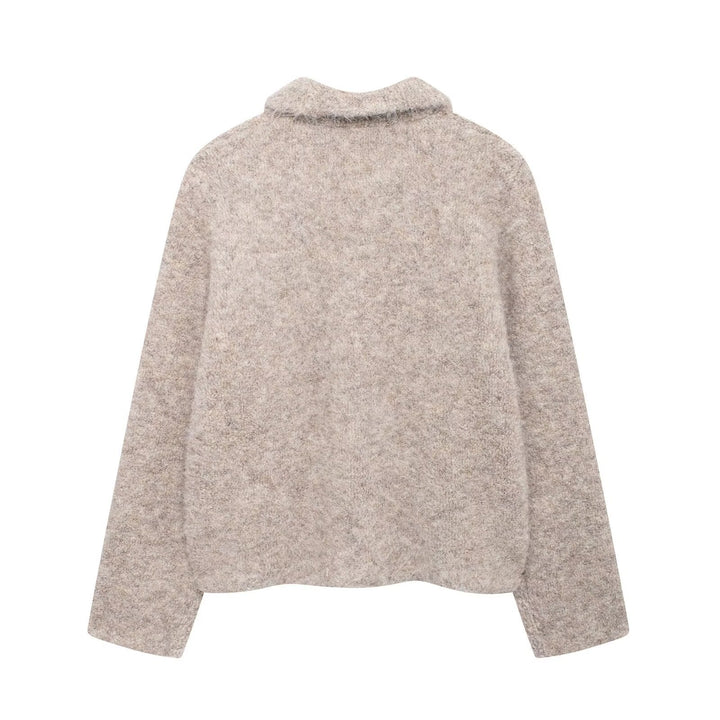 Elegant wool jacket for women with decorative flower buttons Lune London