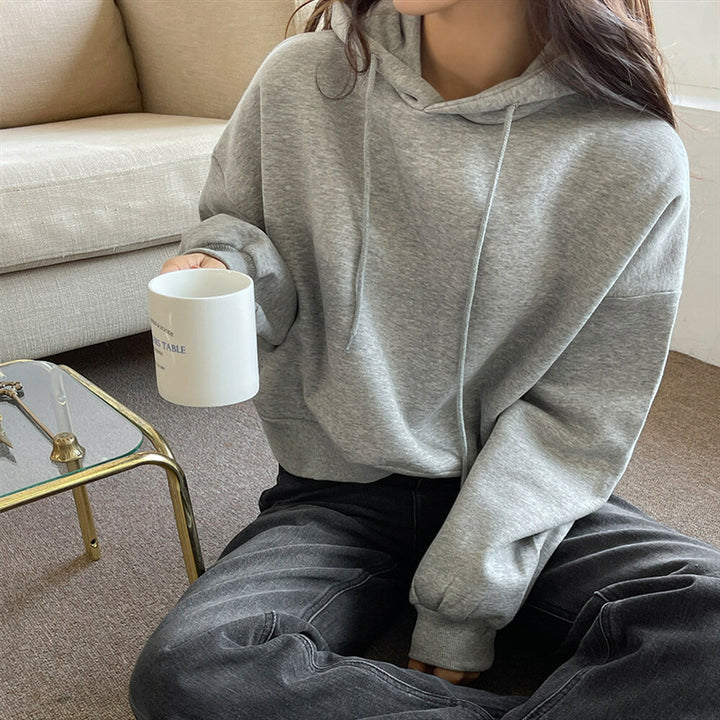 Sweat à capuche court décontracté pour femmes avec des manches volumineuses Chic & Stil