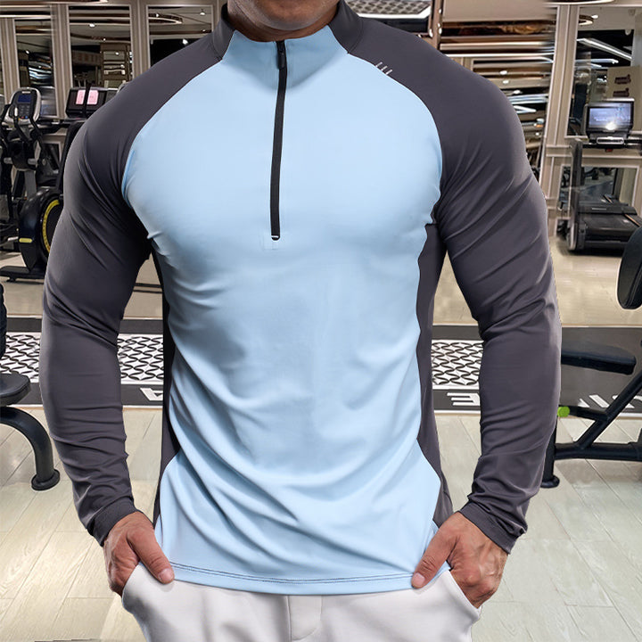 Men's functional t-shirt with half-zip and raglan sleeves Lune London
