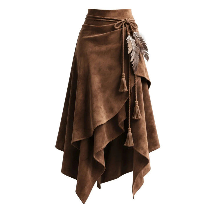 Ladies Elegant Asymmetrical Wrap Skirt with High-Quality Details Chic & Stil