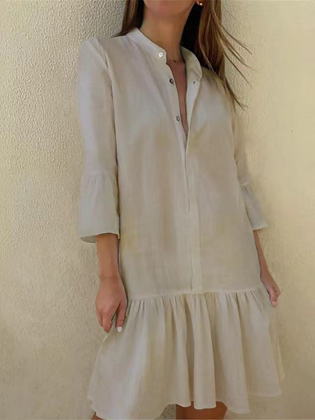 Shirt dress for women with ruffles Lune London