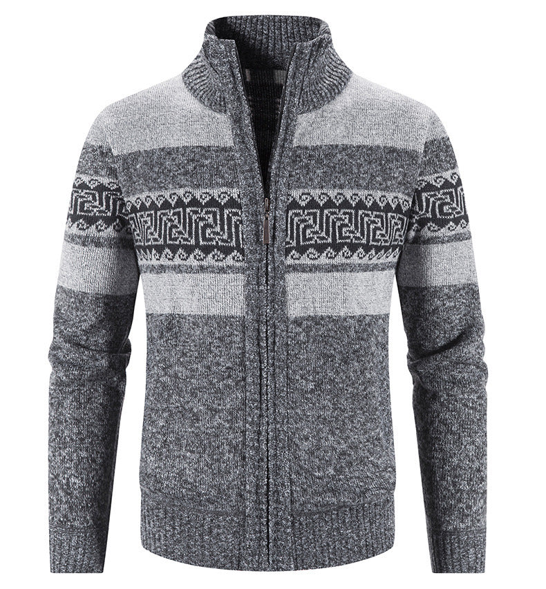 Comfortable knit jacket for men with zip collar Lune London