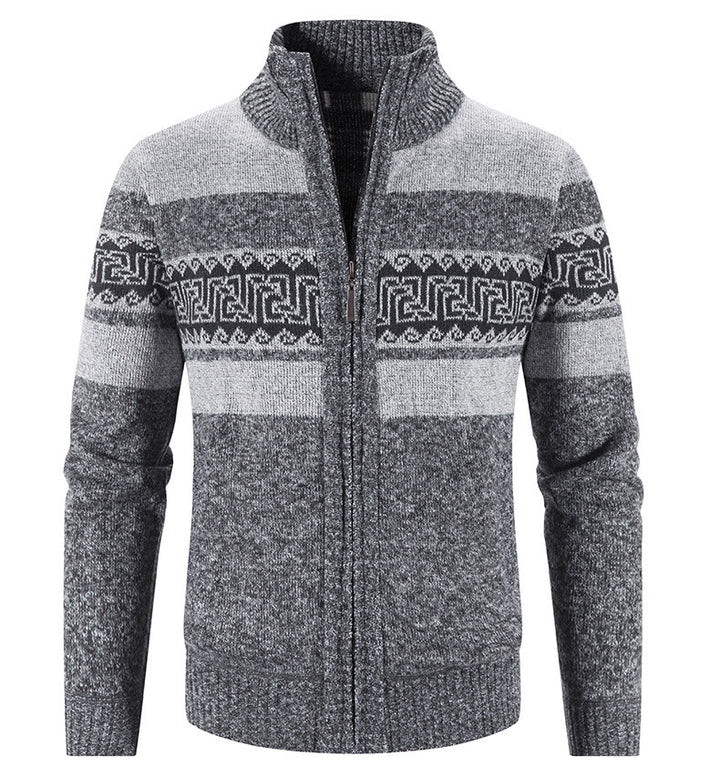 Comfortable knit jacket for men with zip collar Lune London