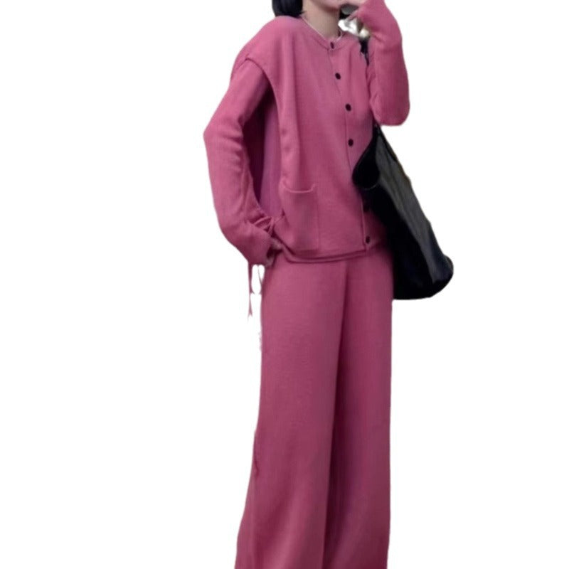 Blazer en tricot confortable pour femmes avec fermeture à bouton et poches Chic & Stil