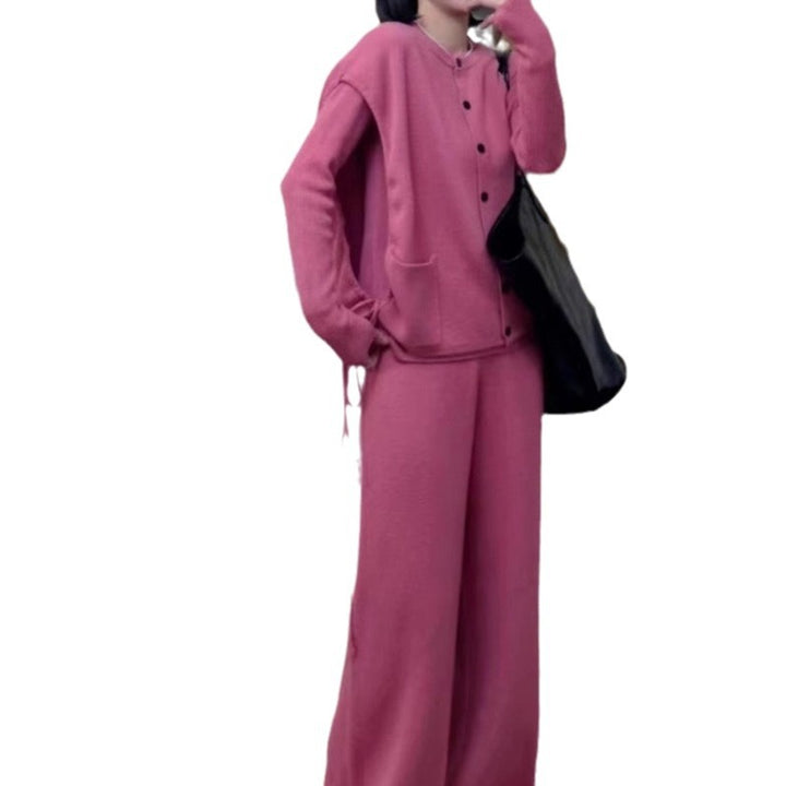 Cardigan en tricot épais pour femmes avec poches latérales pratiques et fermeture à boutons Chic & Stil