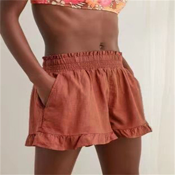 Women's leisure pants with ruffles and elastic waist Lune London