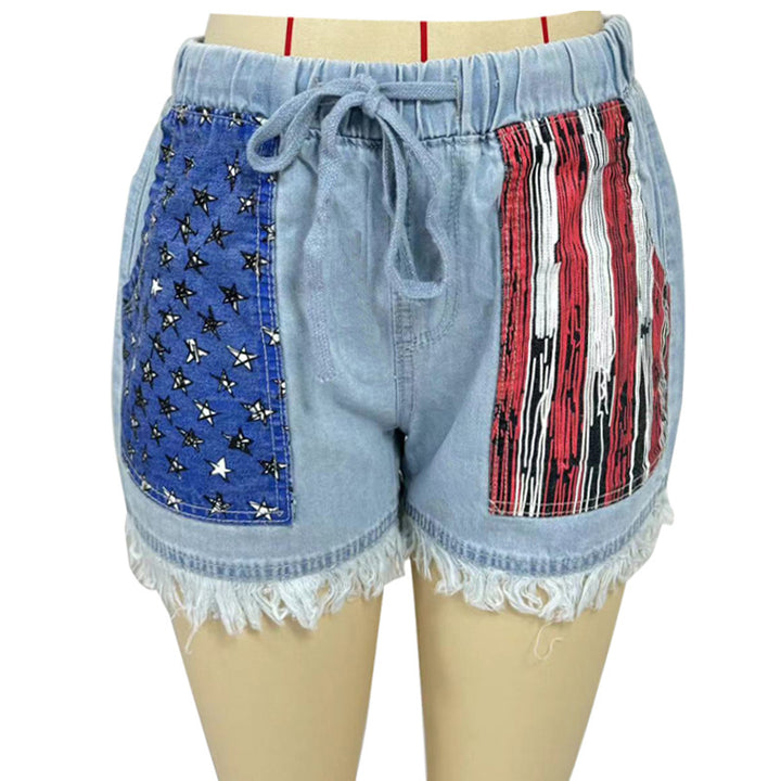 Women's denim shorts with creative pockets Lune London