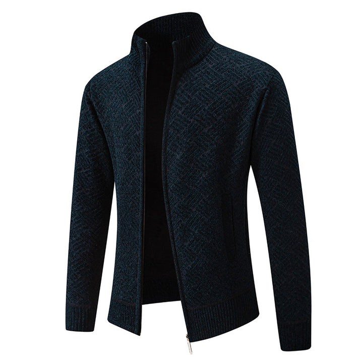 Men's knit jacket with modern plaid pattern Lune London