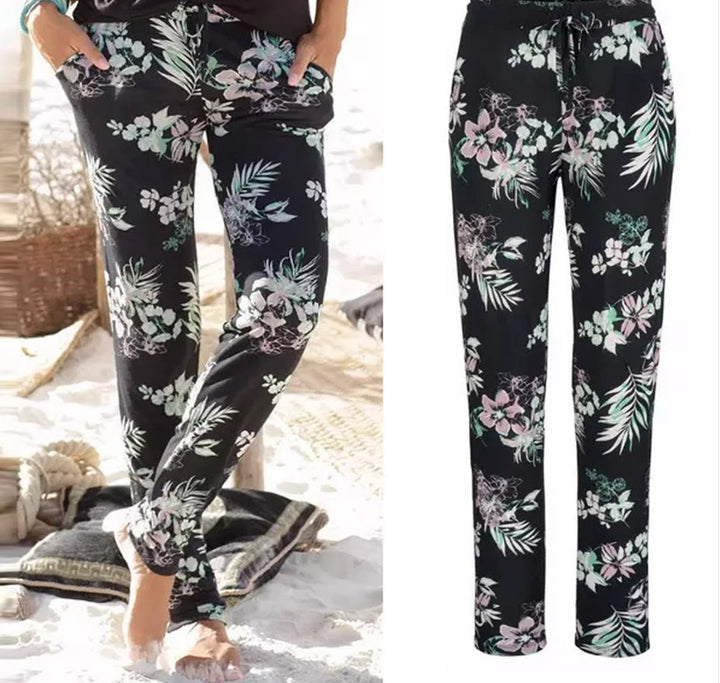 Women Chic Floral Pattern Lounge Pants Lune London