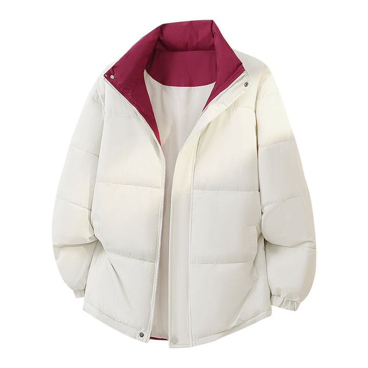 Ladies quilted down jacket with high collar and side pockets Lune London