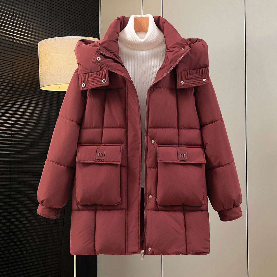 Functional and stylish women's winter jacket with pockets and hood Lune London