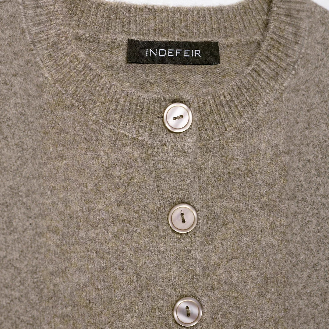 Ladies short knit jacket with button details Lune London