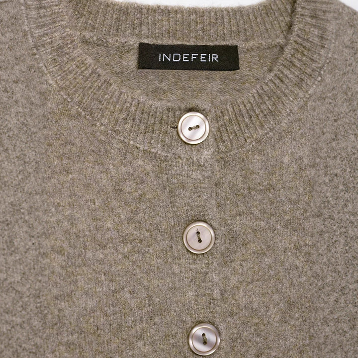 Ladies short knit jacket with button details Lune London