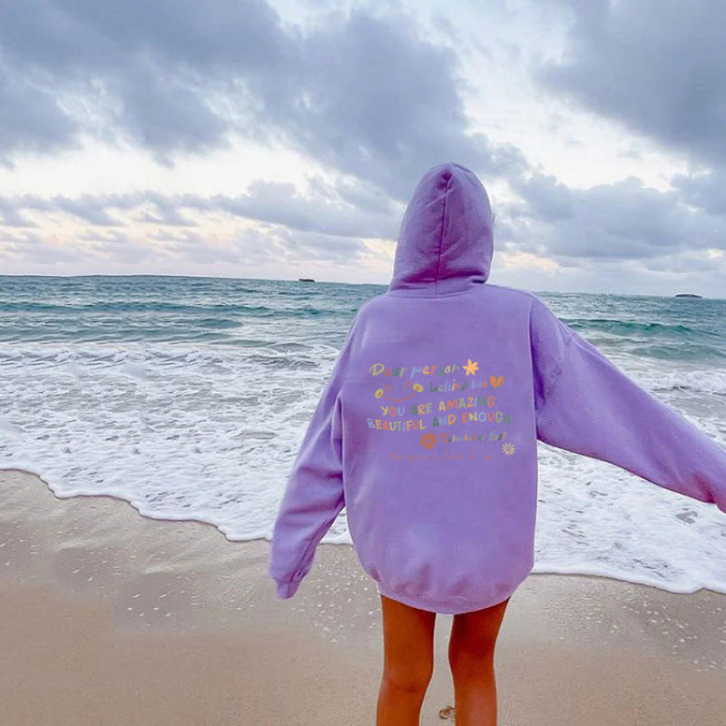 Women's Hooded Sweatshirt with Motivational Print and Comfortable Fit Lune London