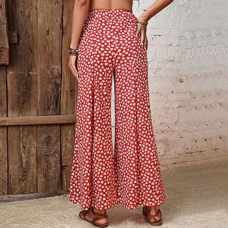 Lune London wide-leg floral pants for women