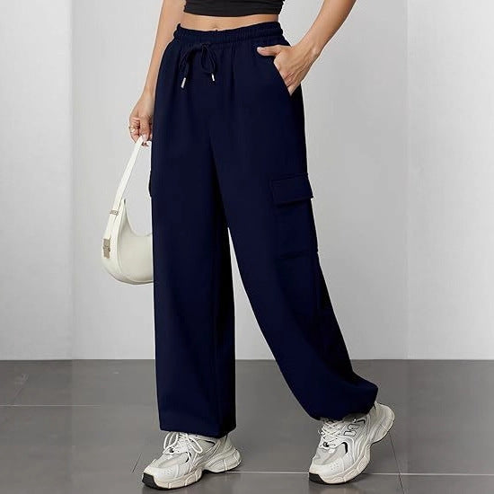 Wide cargo jogger pants for women with practical pockets Lune London