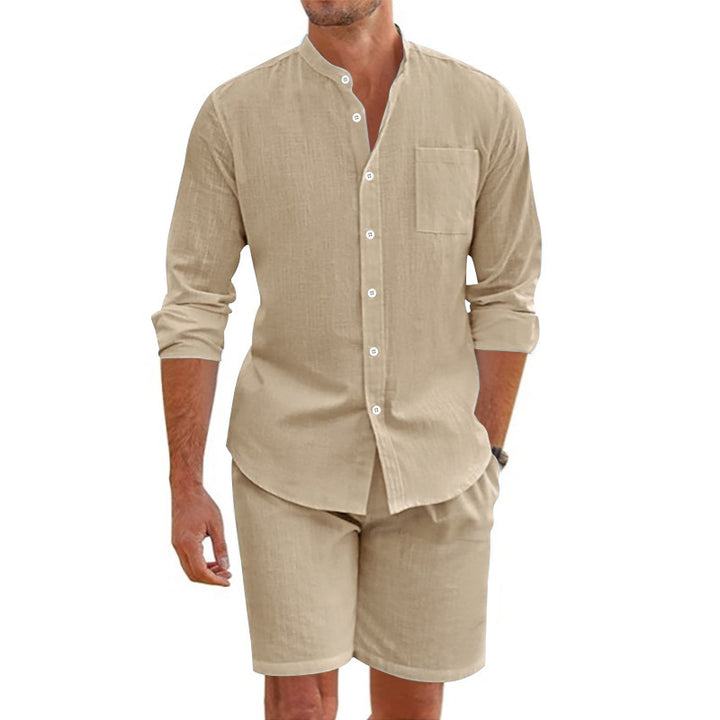 Casual linen set for men with button placket and practical pockets Lune London