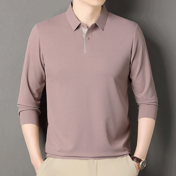 Men's 3/4 Sleeve Polo in Breathable Functional Fabric Lune London
