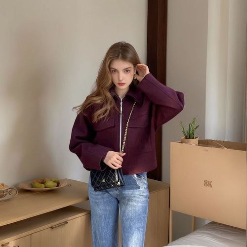 Casual overshirt jacket for women with pockets and zipper Lune London