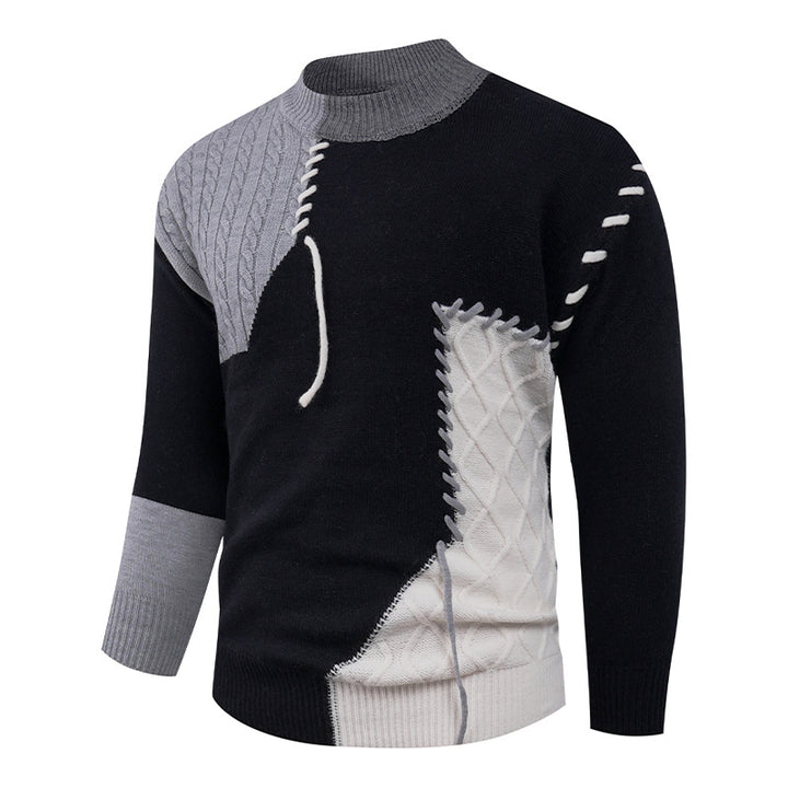 Fashion knit sweater for men with asymmetric twisted pattern Lune London