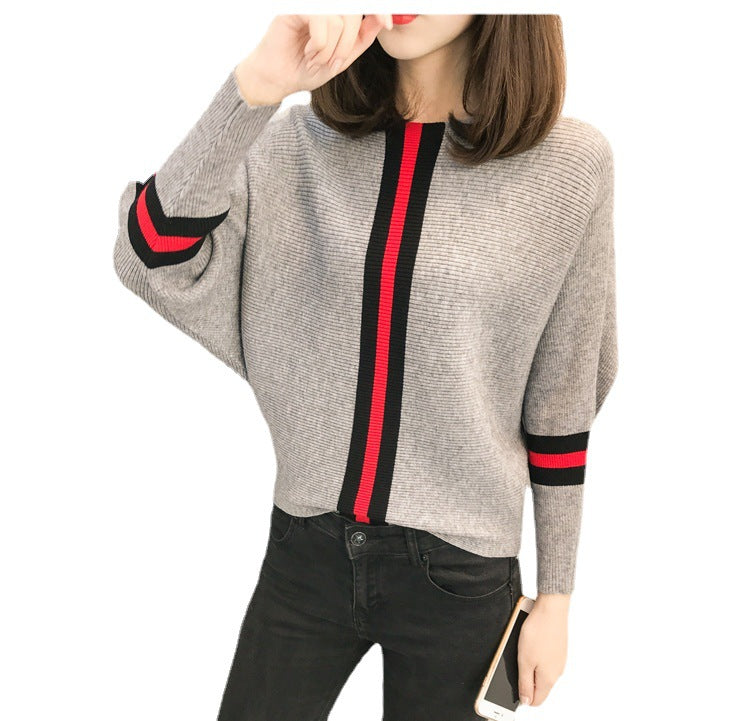 Lune London Women's Wide Sleeve Striped Sweater