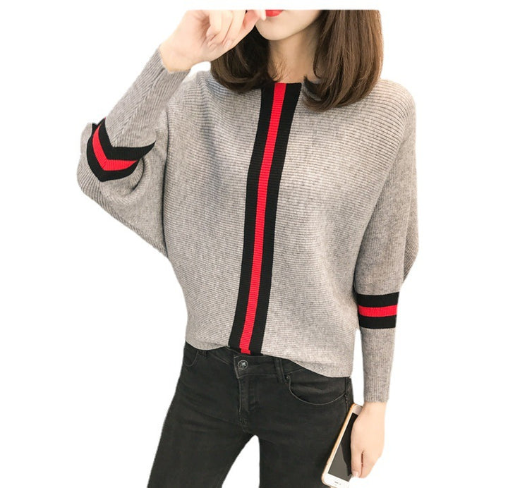 Pull en tricot oversize pour femmes avec rayures décoratives Chic & Stil